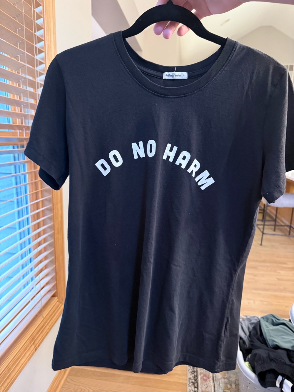 theBee & theFoxDo No Harm, Take No Shi* Black Short Sleeve Tee